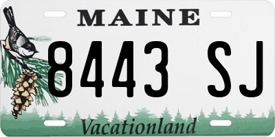 ME license plate 8443SJ