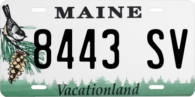 ME license plate 8443SV