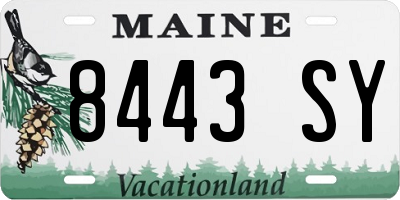 ME license plate 8443SY