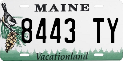 ME license plate 8443TY
