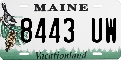 ME license plate 8443UW