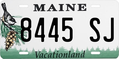 ME license plate 8445SJ