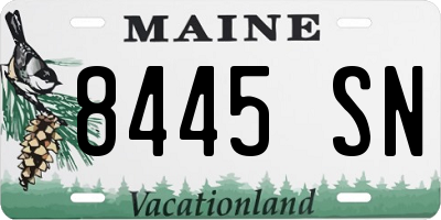 ME license plate 8445SN