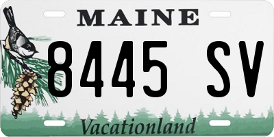 ME license plate 8445SV