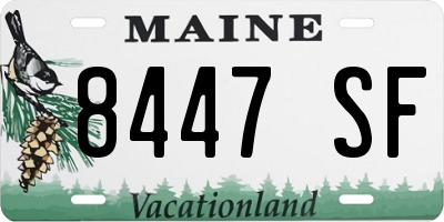 ME license plate 8447SF