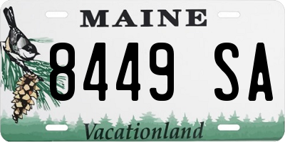 ME license plate 8449SA