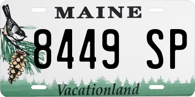 ME license plate 8449SP