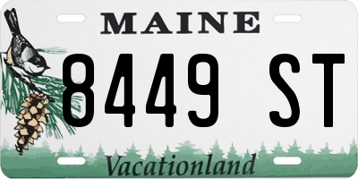 ME license plate 8449ST