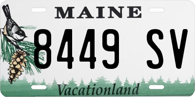 ME license plate 8449SV