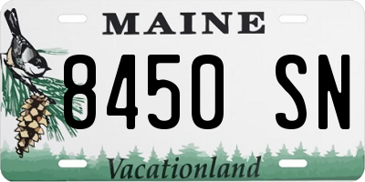ME license plate 8450SN