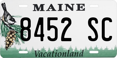 ME license plate 8452SC
