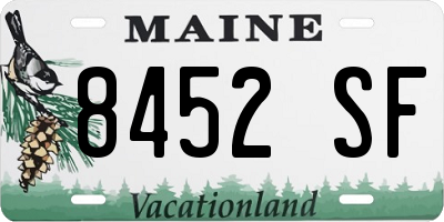 ME license plate 8452SF