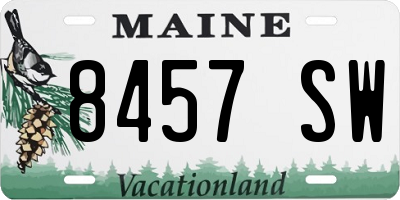 ME license plate 8457SW