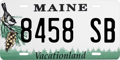 ME license plate 8458SB