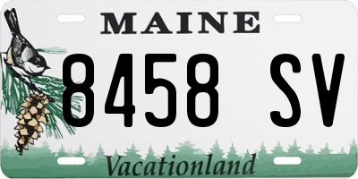 ME license plate 8458SV