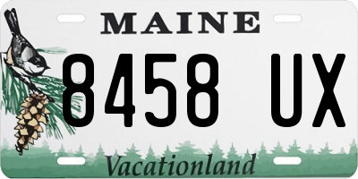 ME license plate 8458UX