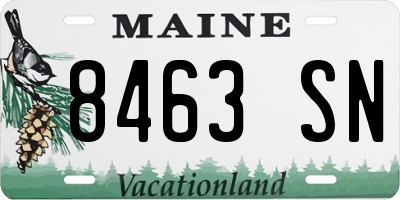 ME license plate 8463SN