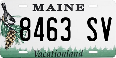 ME license plate 8463SV