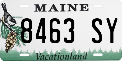 ME license plate 8463SY
