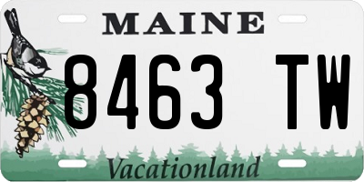 ME license plate 8463TW