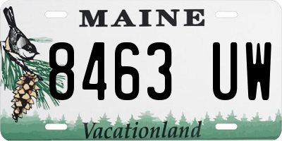 ME license plate 8463UW