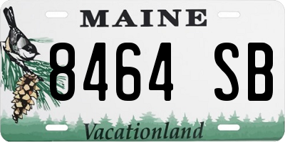 ME license plate 8464SB