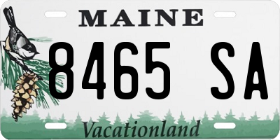 ME license plate 8465SA