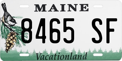 ME license plate 8465SF