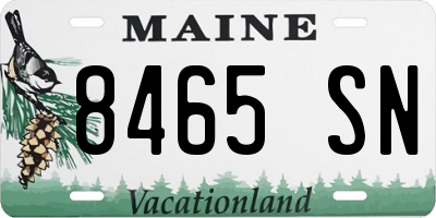 ME license plate 8465SN