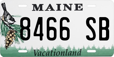 ME license plate 8466SB