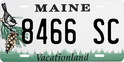 ME license plate 8466SC