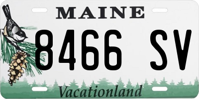 ME license plate 8466SV