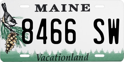ME license plate 8466SW