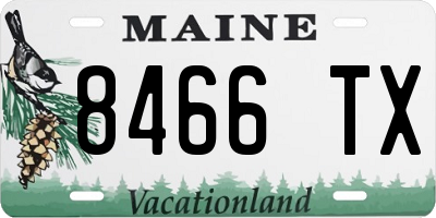 ME license plate 8466TX