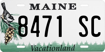 ME license plate 8471SC