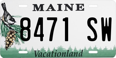 ME license plate 8471SW