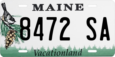 ME license plate 8472SA