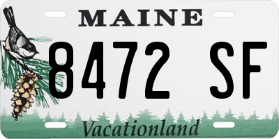 ME license plate 8472SF