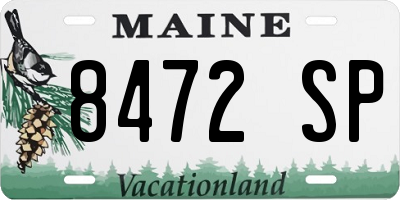 ME license plate 8472SP