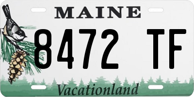 ME license plate 8472TF