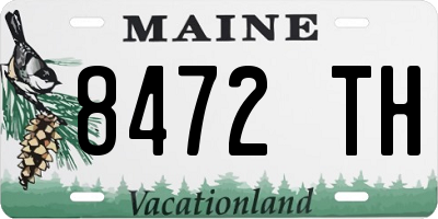 ME license plate 8472TH