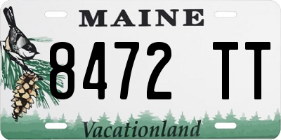 ME license plate 8472TT