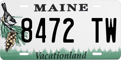 ME license plate 8472TW