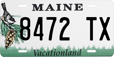 ME license plate 8472TX