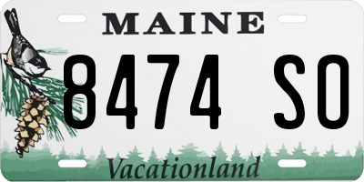 ME license plate 8474SO