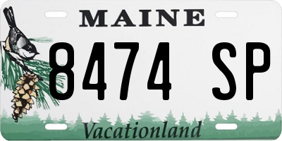 ME license plate 8474SP