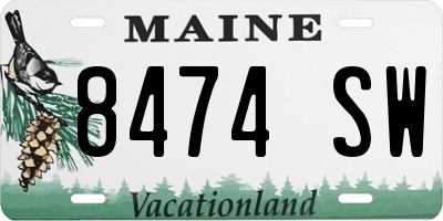 ME license plate 8474SW