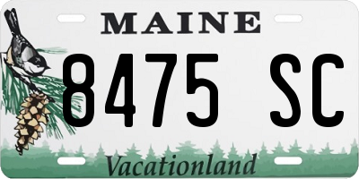 ME license plate 8475SC