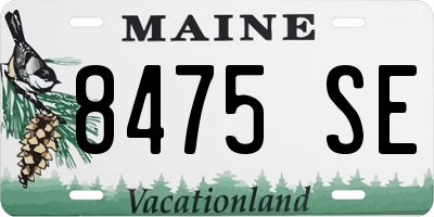 ME license plate 8475SE
