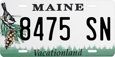 ME license plate 8475SN
